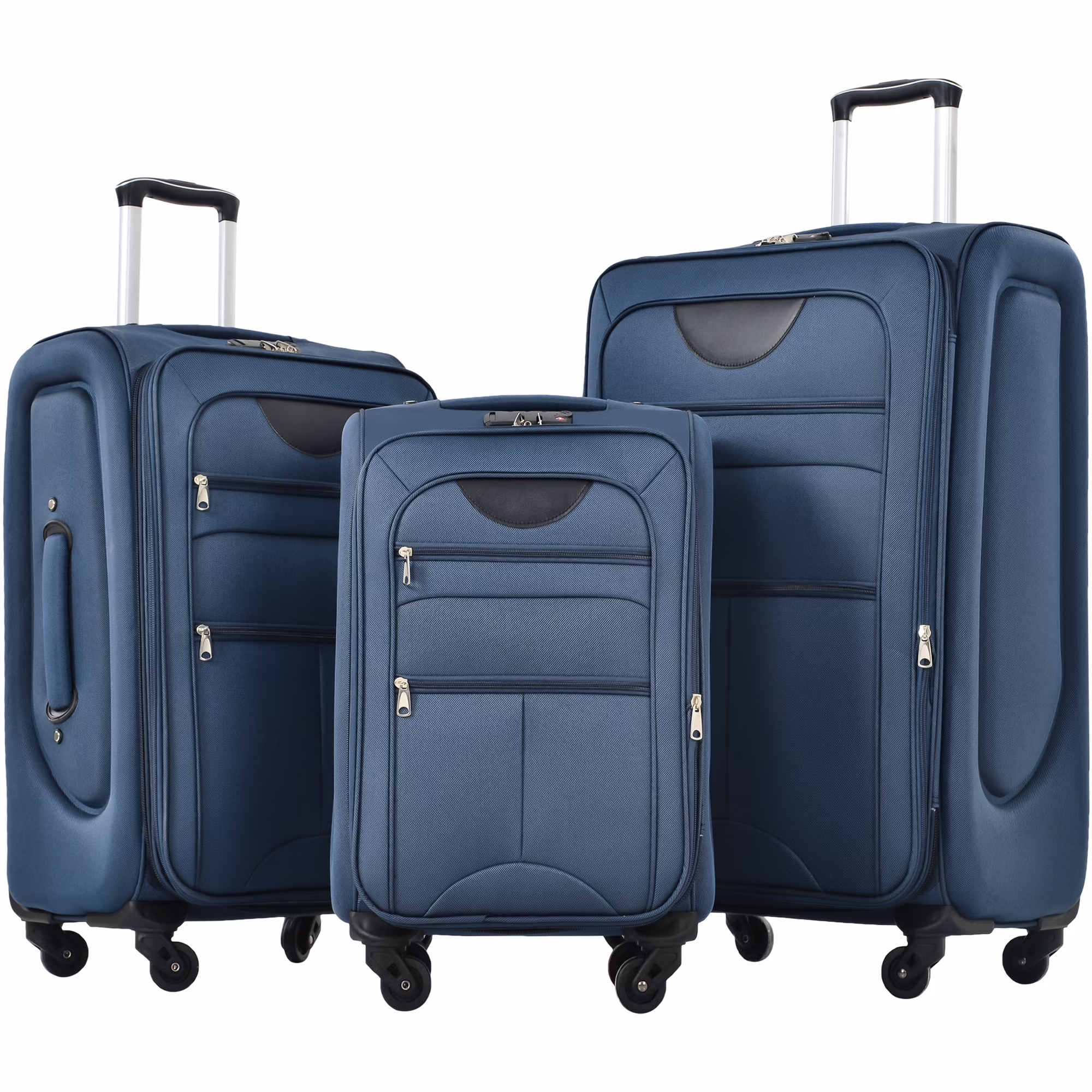 EUROCO 3 Piece Softside Luggage Set,Expandable Suitcase Set with TSA Lock and Spinner Wheels,Lightweight Suitcase for Men Women(20