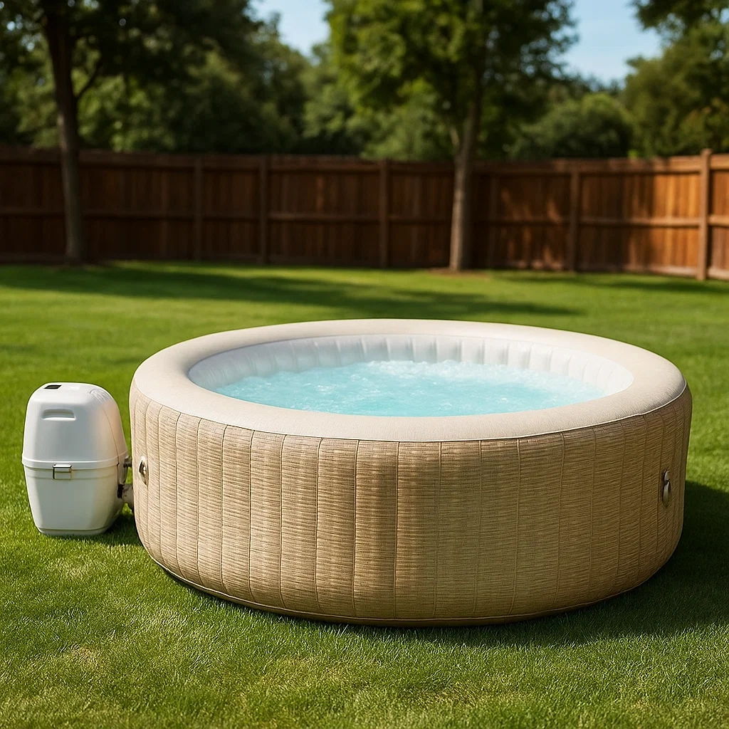 Spa hinchable,redondo,4 personas,material PVC,color beige,fácil de montar diámetro 180x70 cm - PBWLxsrnek5d