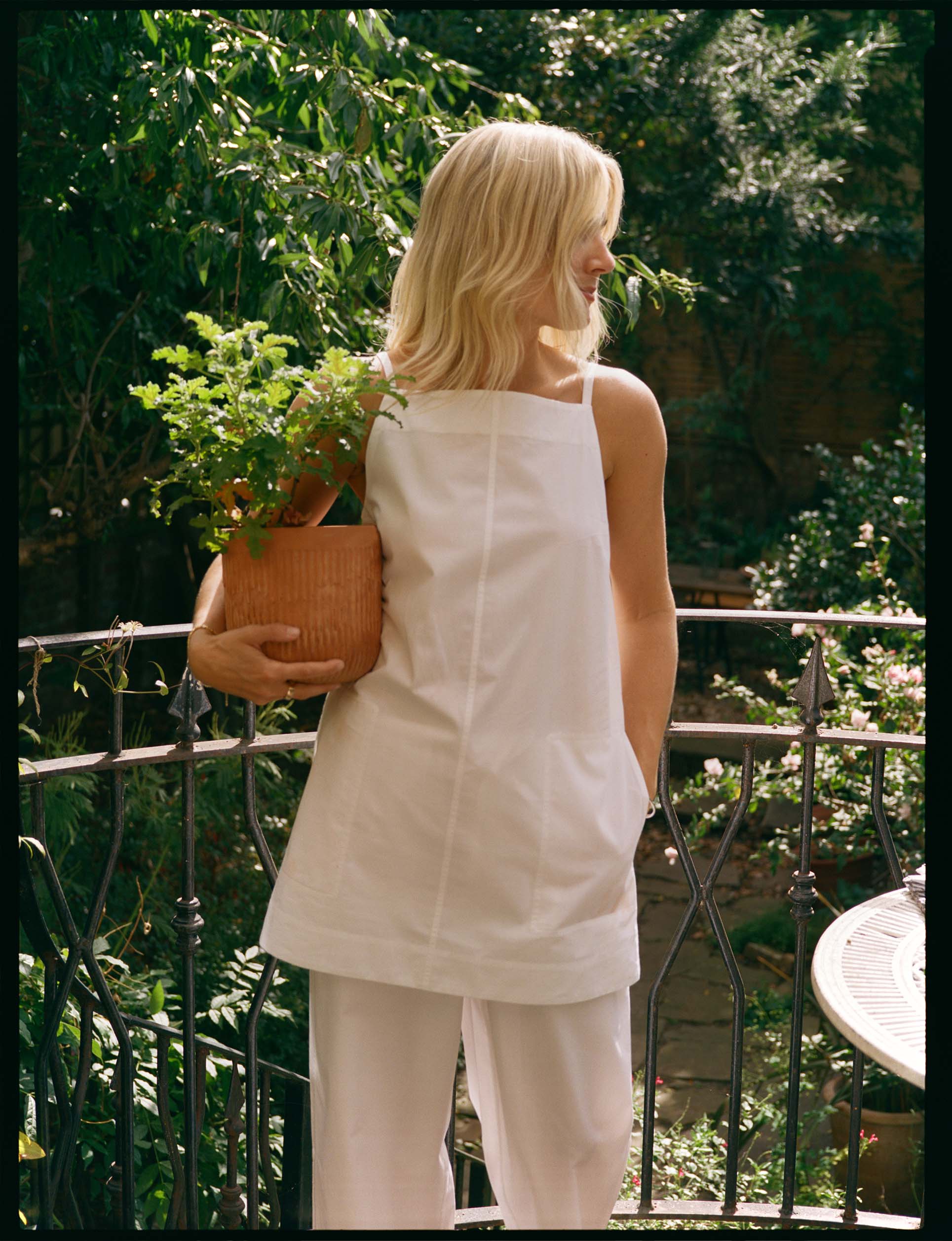 Andros Dress: Fine Poplin, White