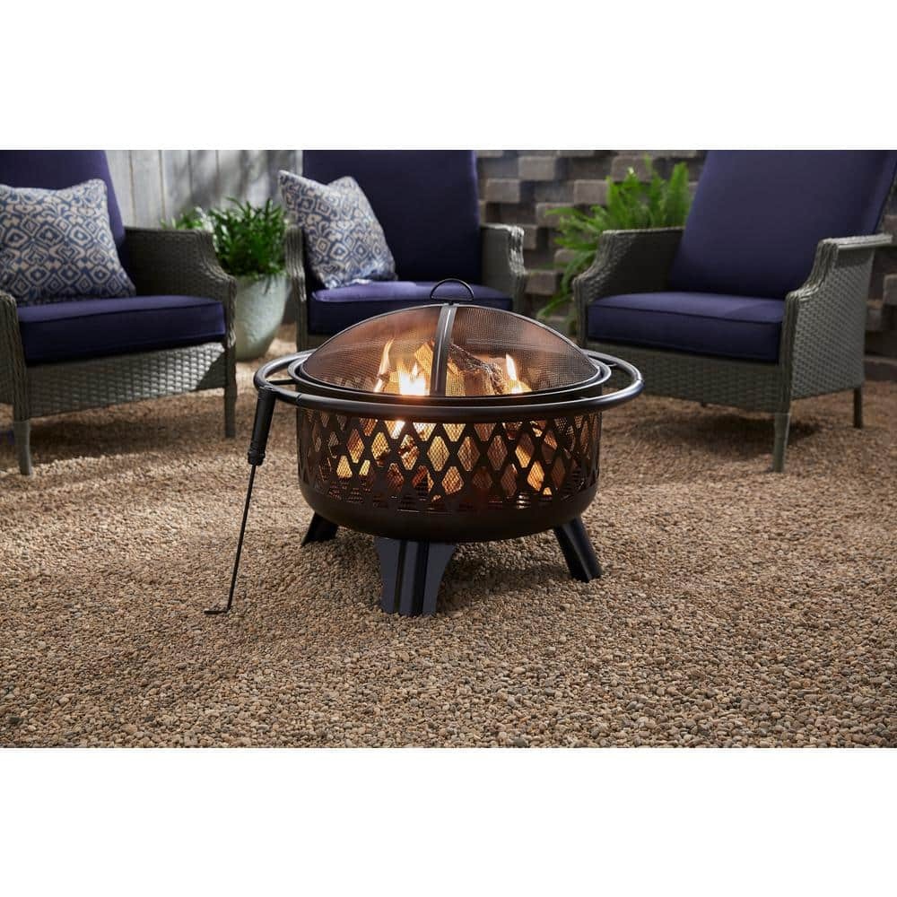 WAYFAIR Hampton - Bay Piedmont 30 In. Steel Fire Pit In Black With Poker