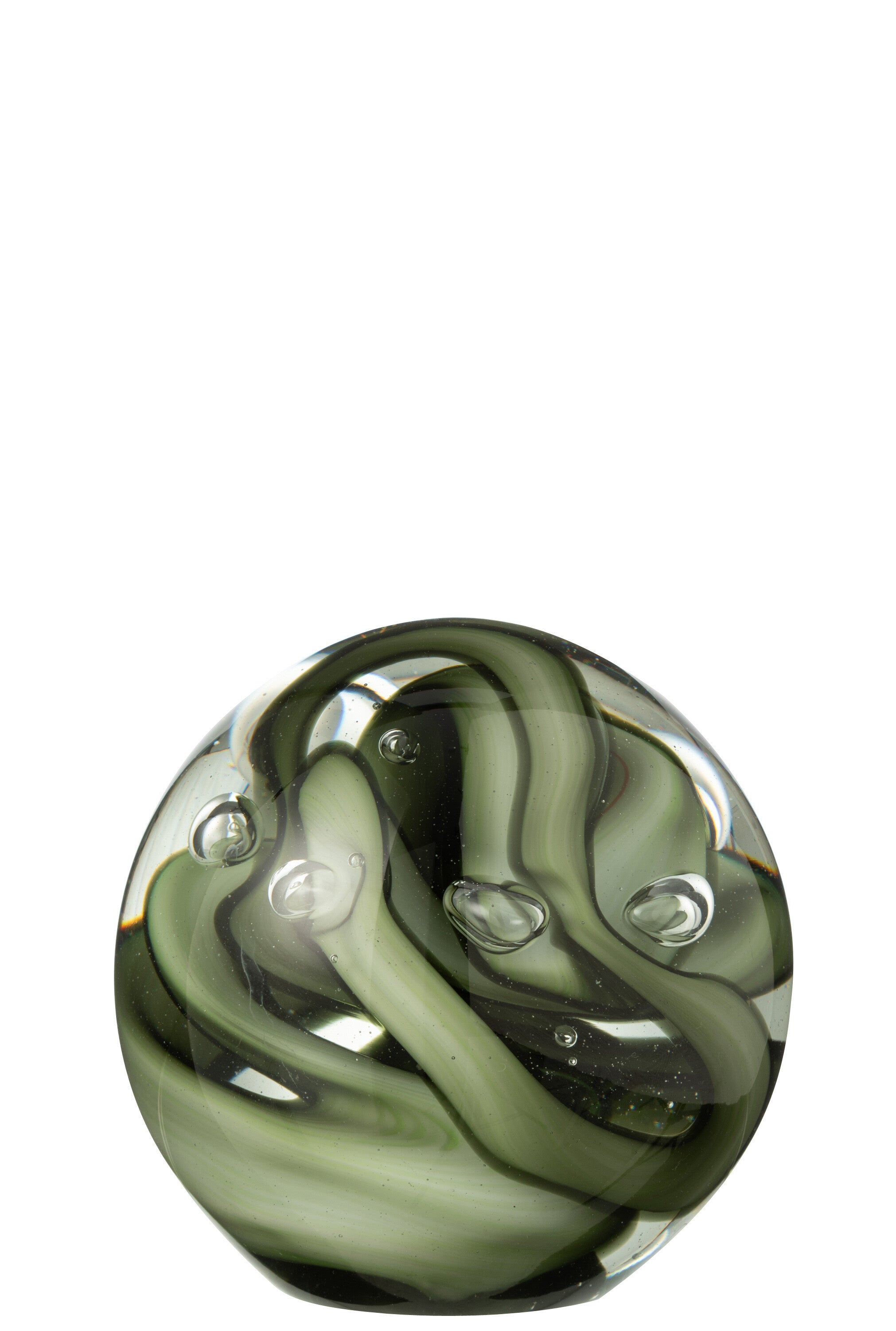 J-Line presse-papier Tornado Rond - glas - transparant bruin