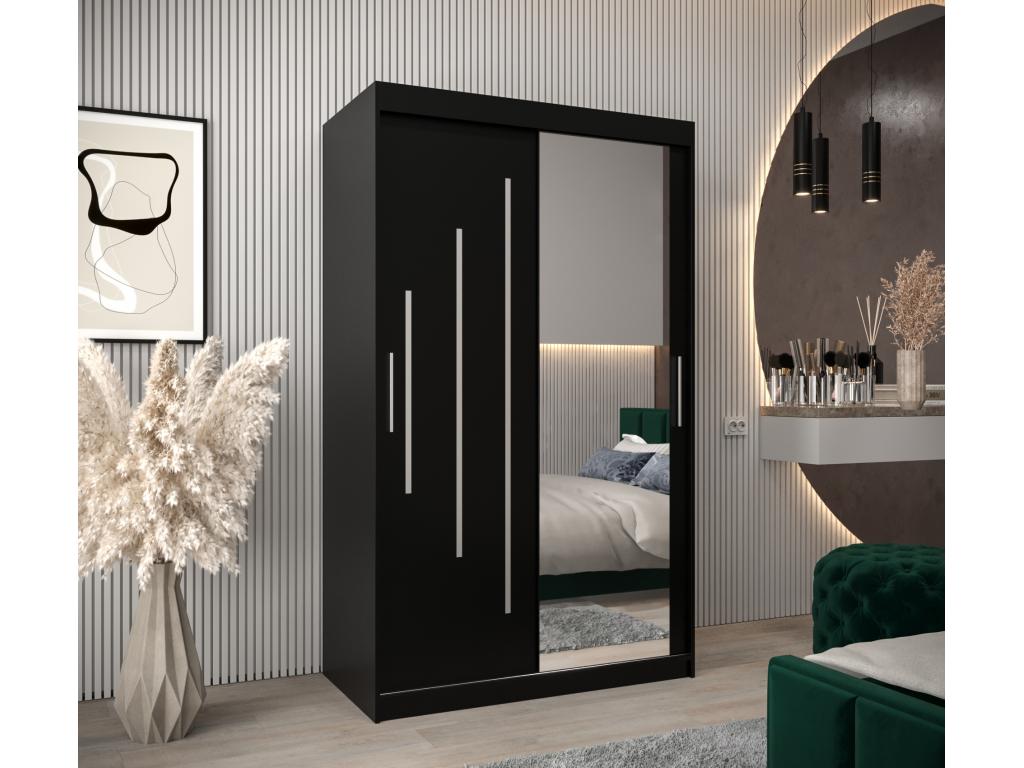 ARMARIO YORK 2 DE PUERTAS CORREDERAS 200/120/62 2 puertas (negro/negro)