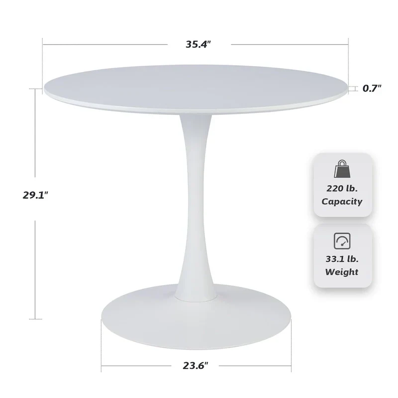 Round Tulip Dining Table in Mid-Century Modern Style