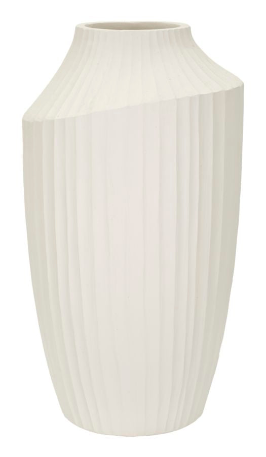 Crèmekleurige magnesium vaas ø 28,5x50,5 cm