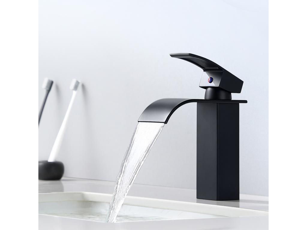Grifo de Lavabo Cascada de altura total 183mm + Mezclador Cascada Baño de altura total273mm,Grifería de Colocación