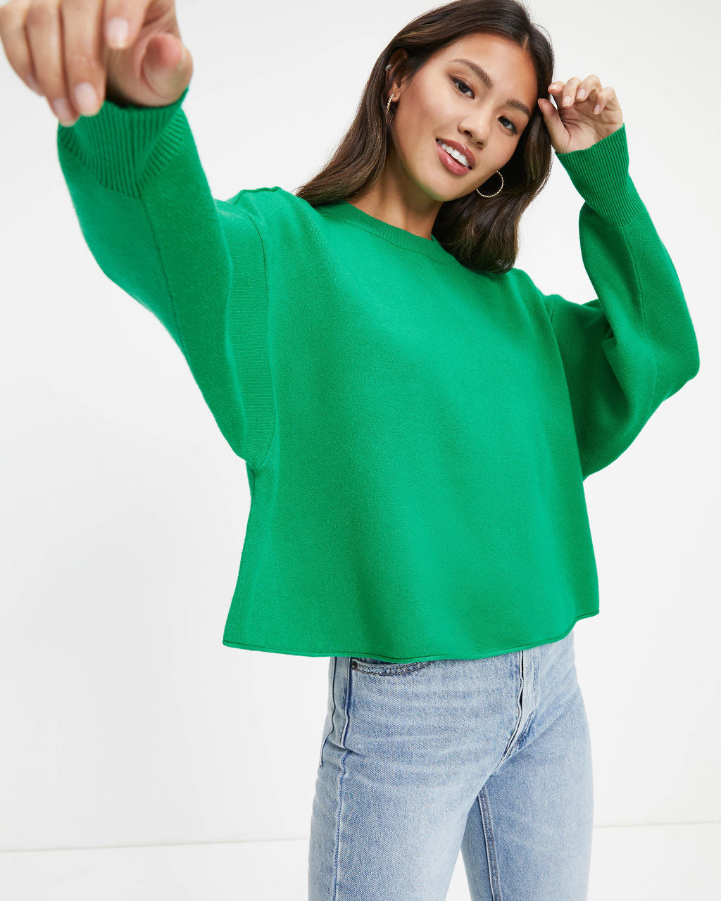 Sarna Dolman Knit Sweater - Green - Se7enfashion