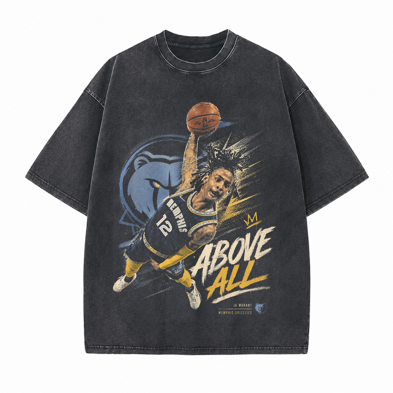 Above All Basketball Printed Unisex Washed T-Shirt