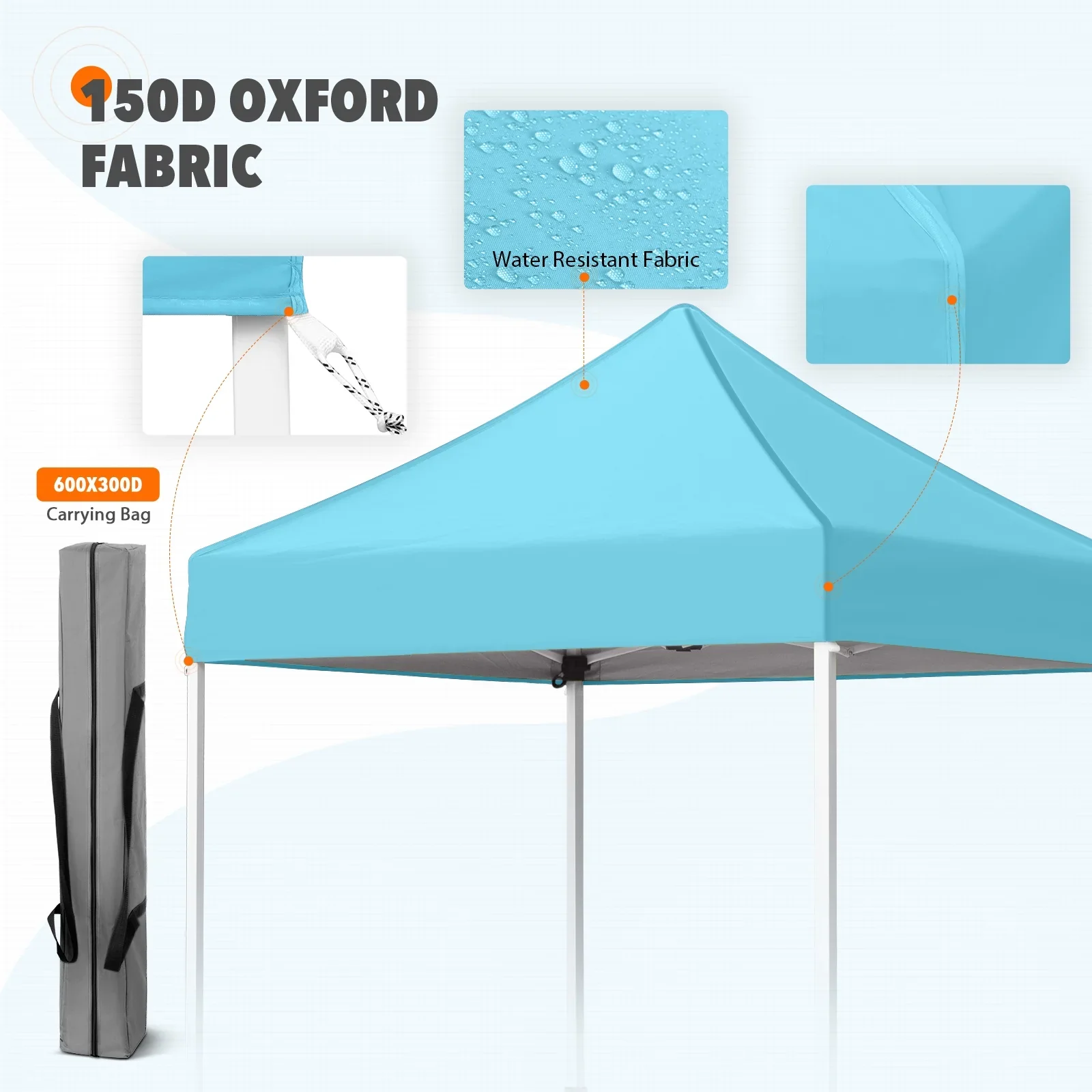 EAGLE PEAK 5x5 Pop up Canopy Tent Instant Outdoor Canopy Easy Set - up Straight Leg Folding Shelter（blue）