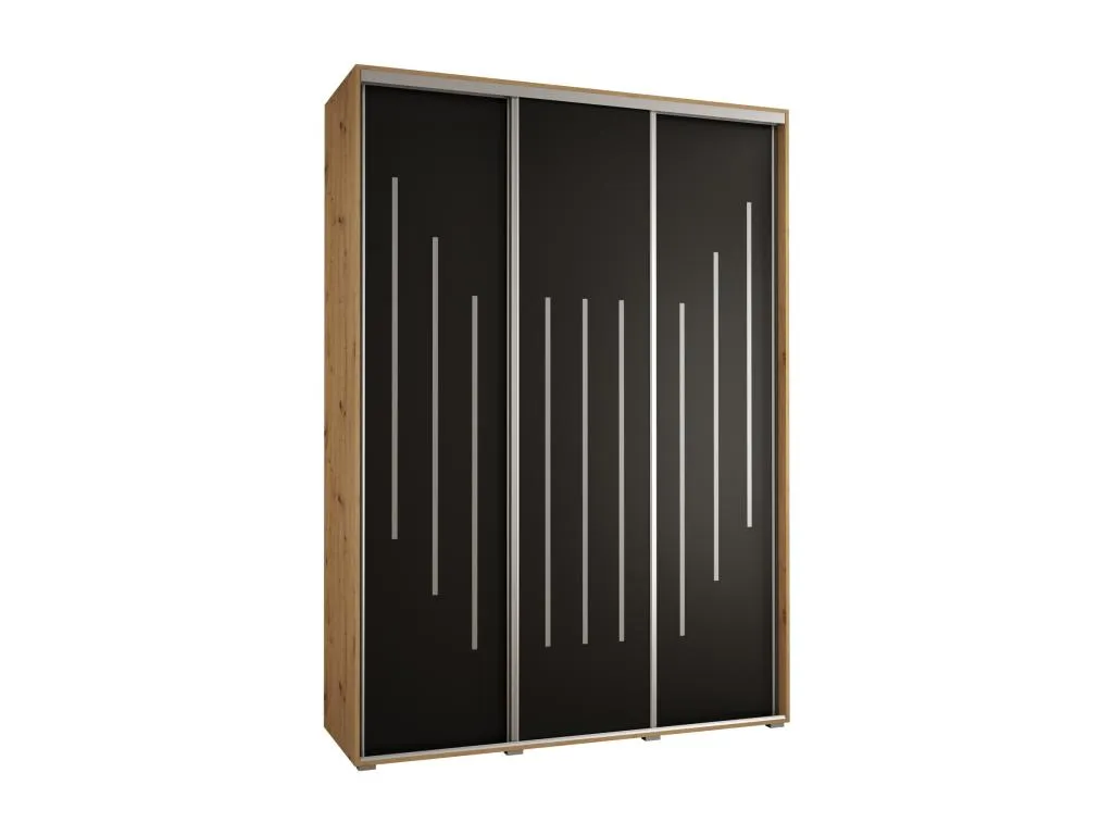 ARMARIO Sancaldeco 8 DE PUERTAS CORREDERAS 235.2/180/60 3 puertas (Artisan/Negro/Plata) FSPH38186