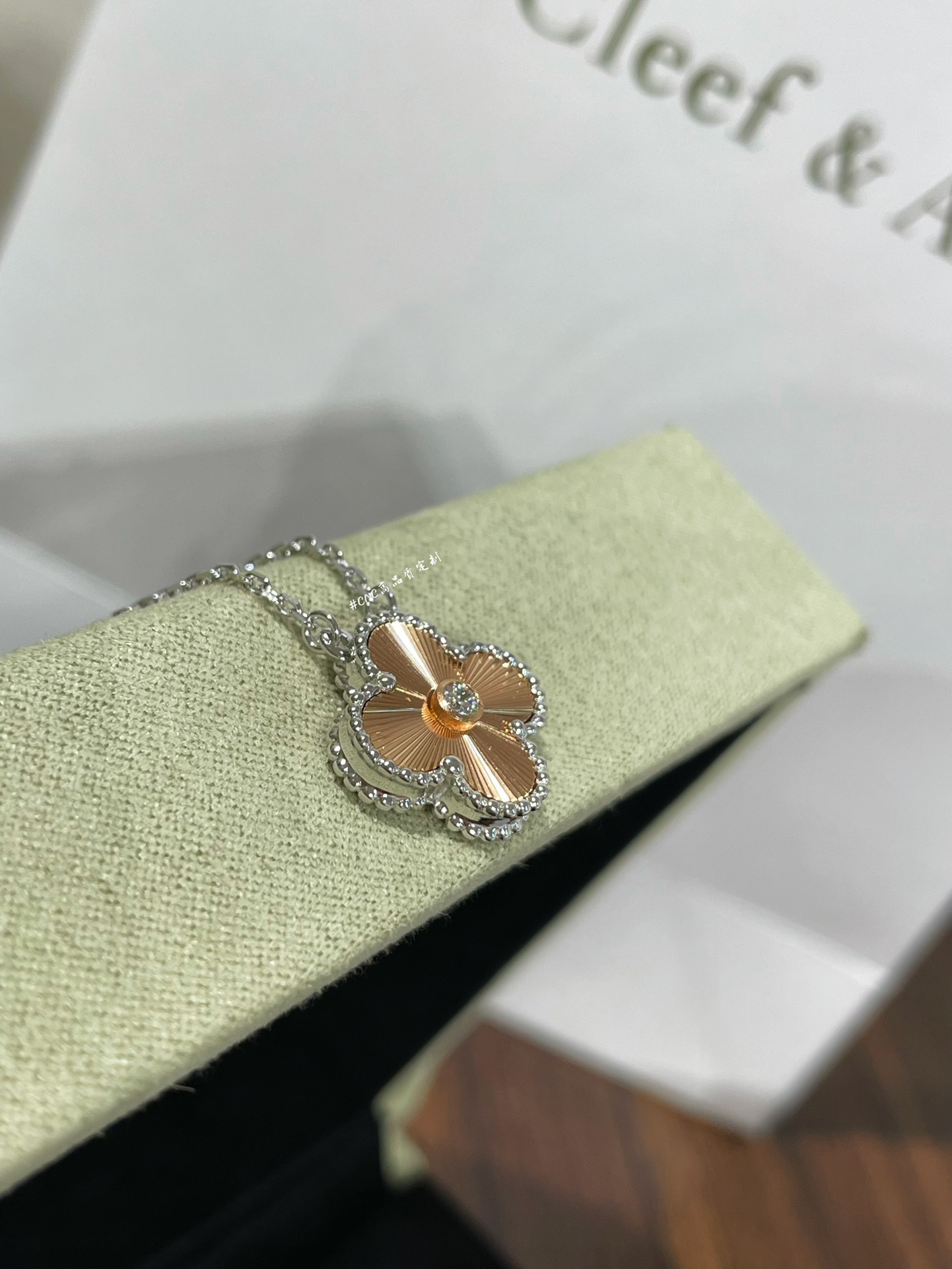 VCA Silver Gold Vintage Alhambra Pendant Necklace, 1 Motif - Original Replica Club