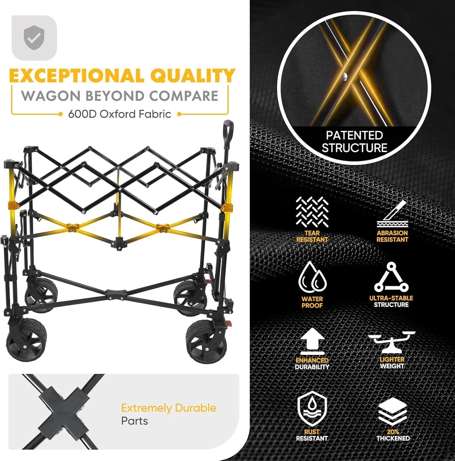 400L Large Capacity Folding Double Decker Wagon with Brakes 50