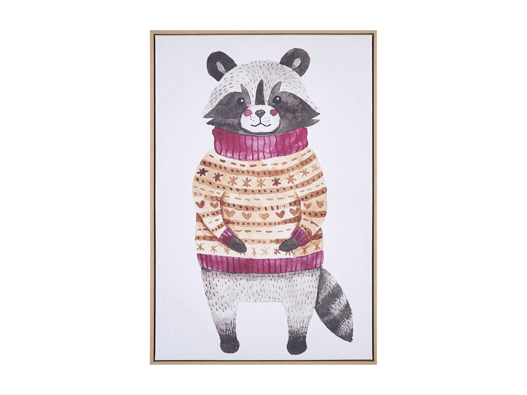 Lienzo CAMPLI Rectangular 63 x 99 cm Animal Gris