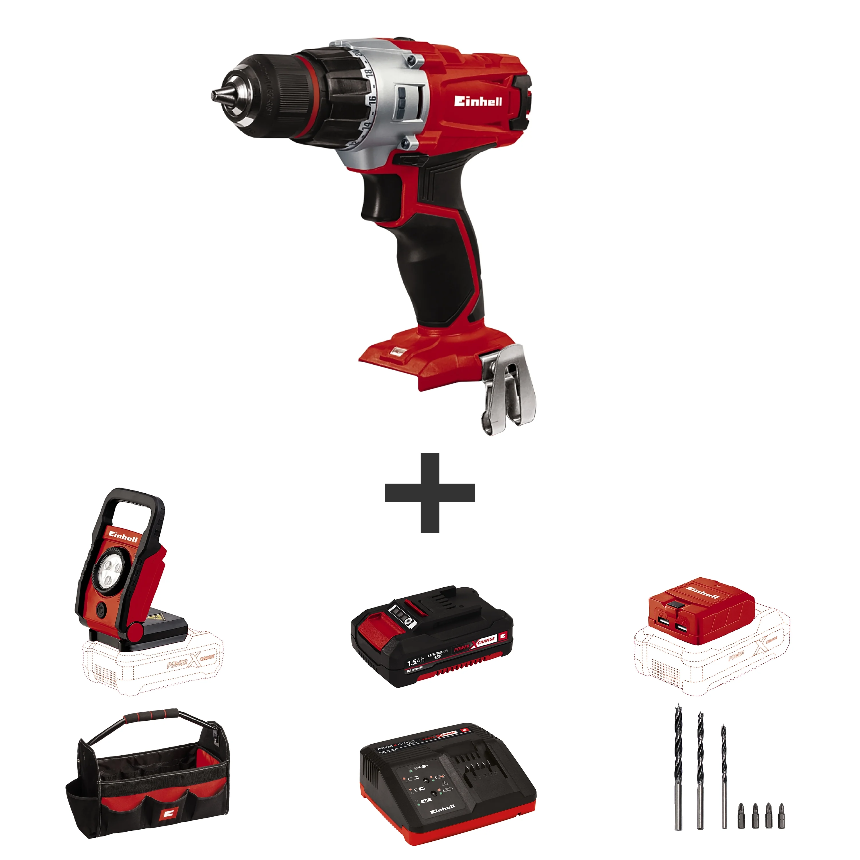 Einhell TE-CD 18/2 Li 18-Volt Power X-Change Cordless Drill Workshop Power Tool Kit, 3/8-Inch, W/ 1.5-Ah Battery - Image 2