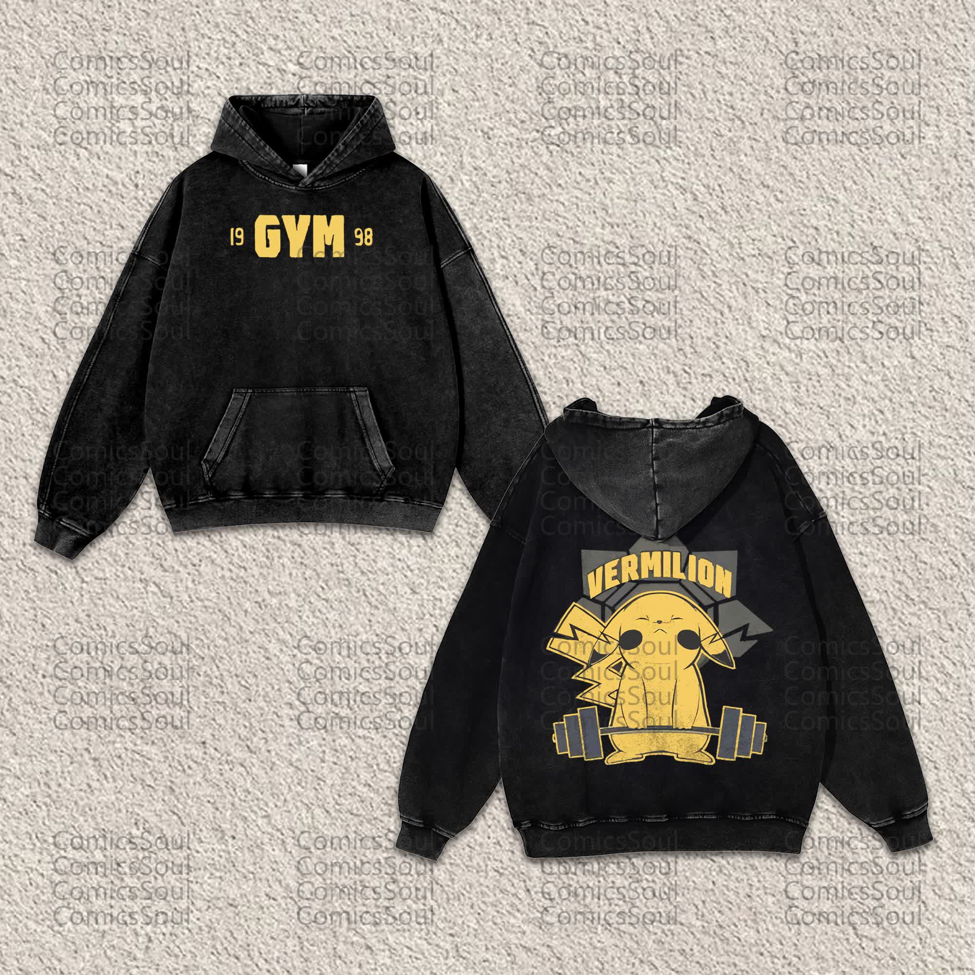 Unisex “ Comicssoul” Anime Graphic Streetwear Vintage Washed Hoodie