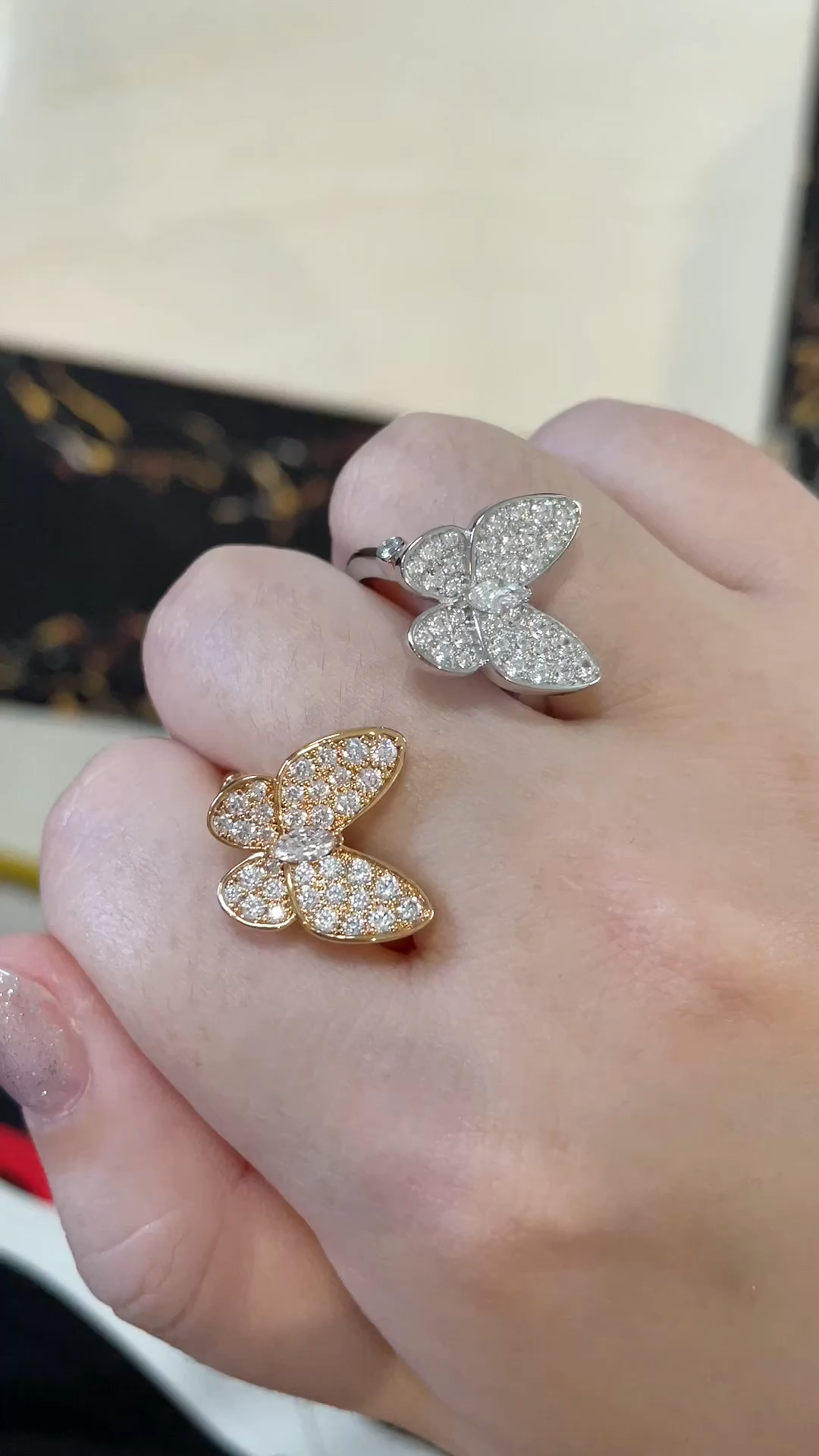VCA Full Diamond Butterfly Ring - Original Replica Club