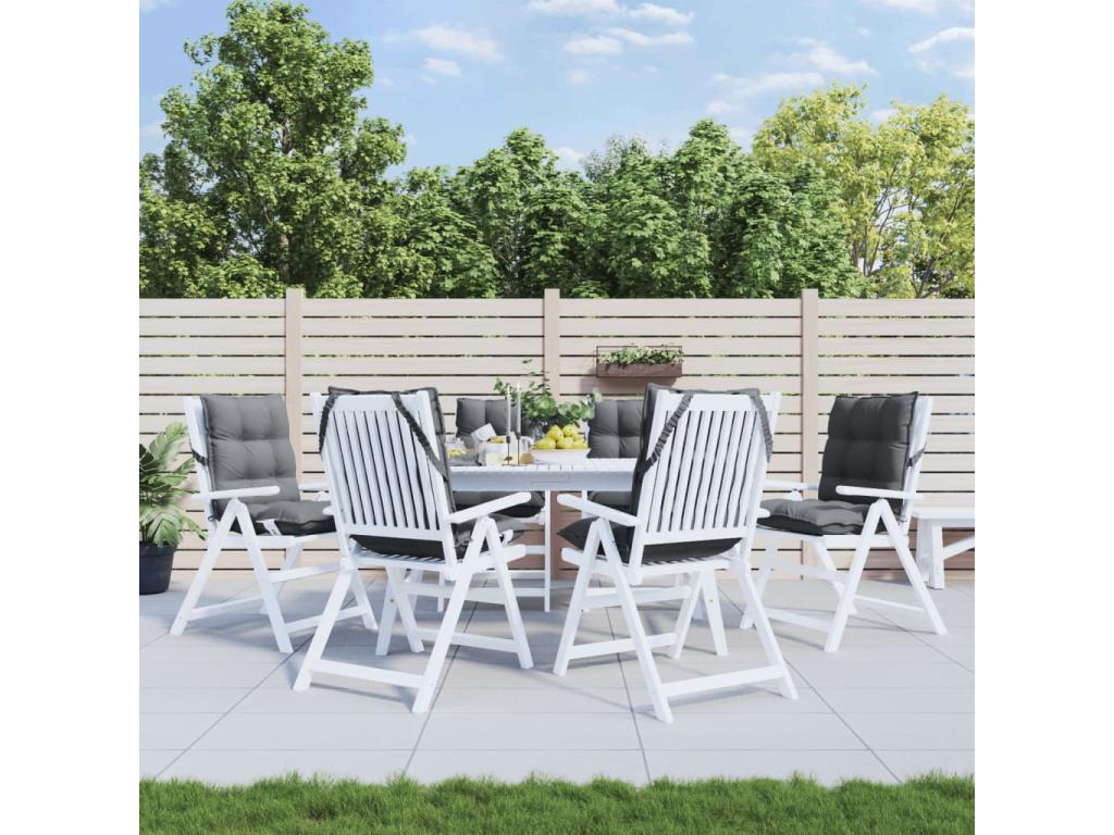 Cojines de silla respaldo bajo 6 uds tela Oxford gris antracita