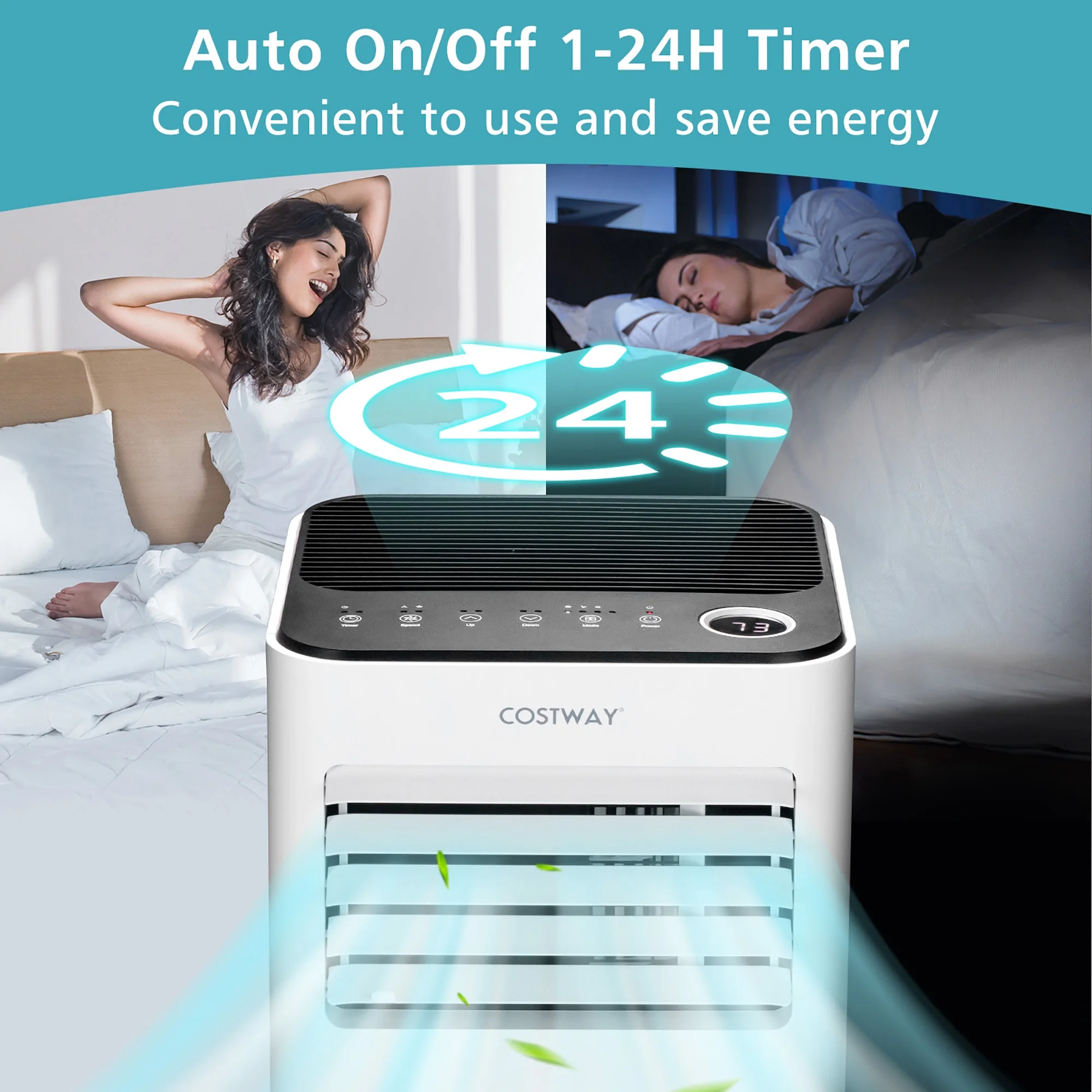 Costway 10000 BTU Portable Air Conditioner 3-in-1 Air Cooler with Fan Dehum Sleep Mode - Image 6