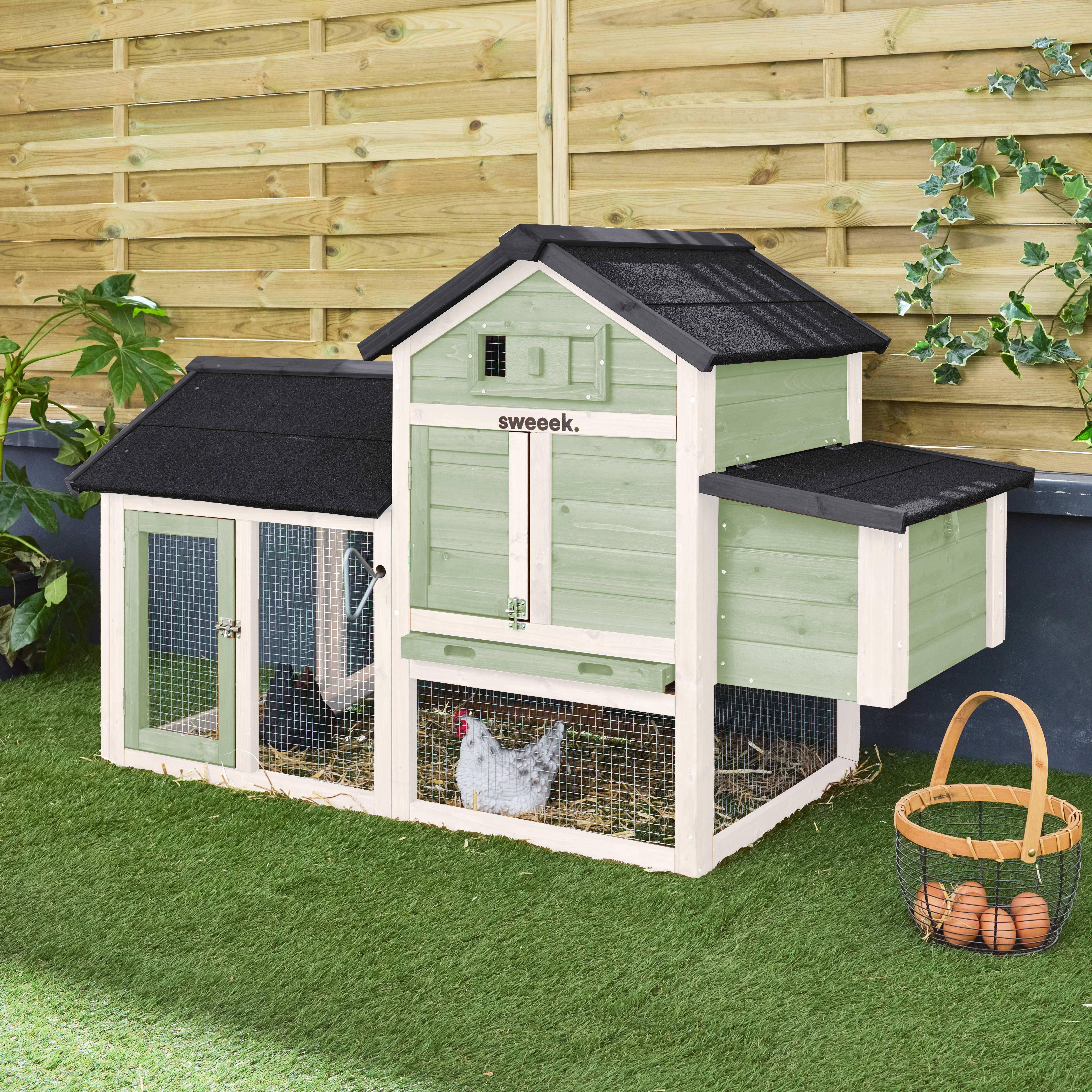 Galinette - Gallinero de madera con corral para 3 gallinas