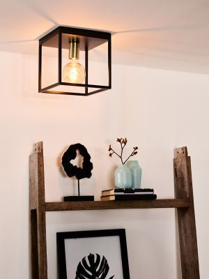 Lucide RUBEN - Plafonnière - 1xE27 - Zwart