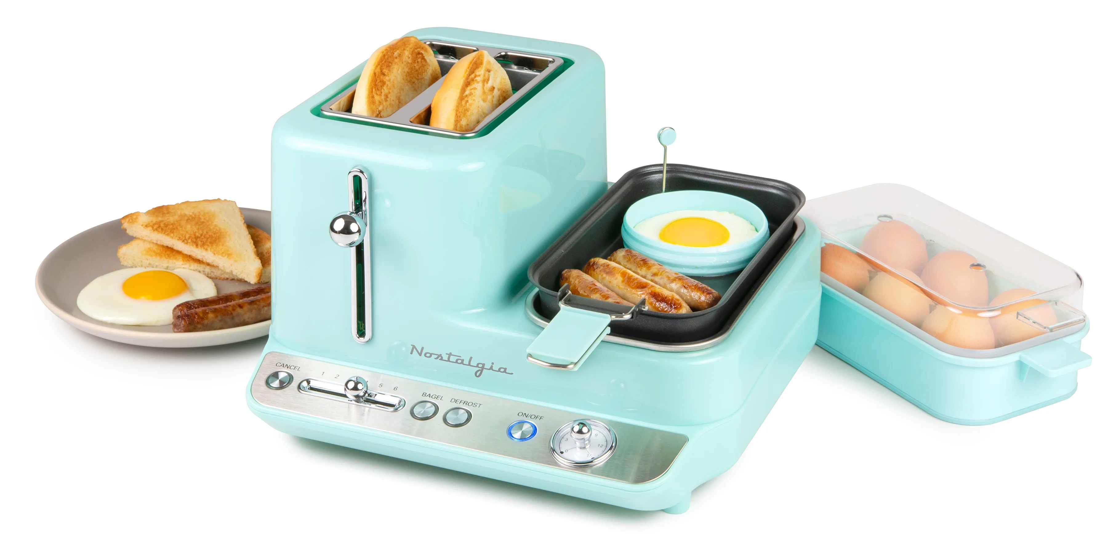 CLBS3AQ Retro 3-in-1 Breakfast Station, Aqua - Image 2