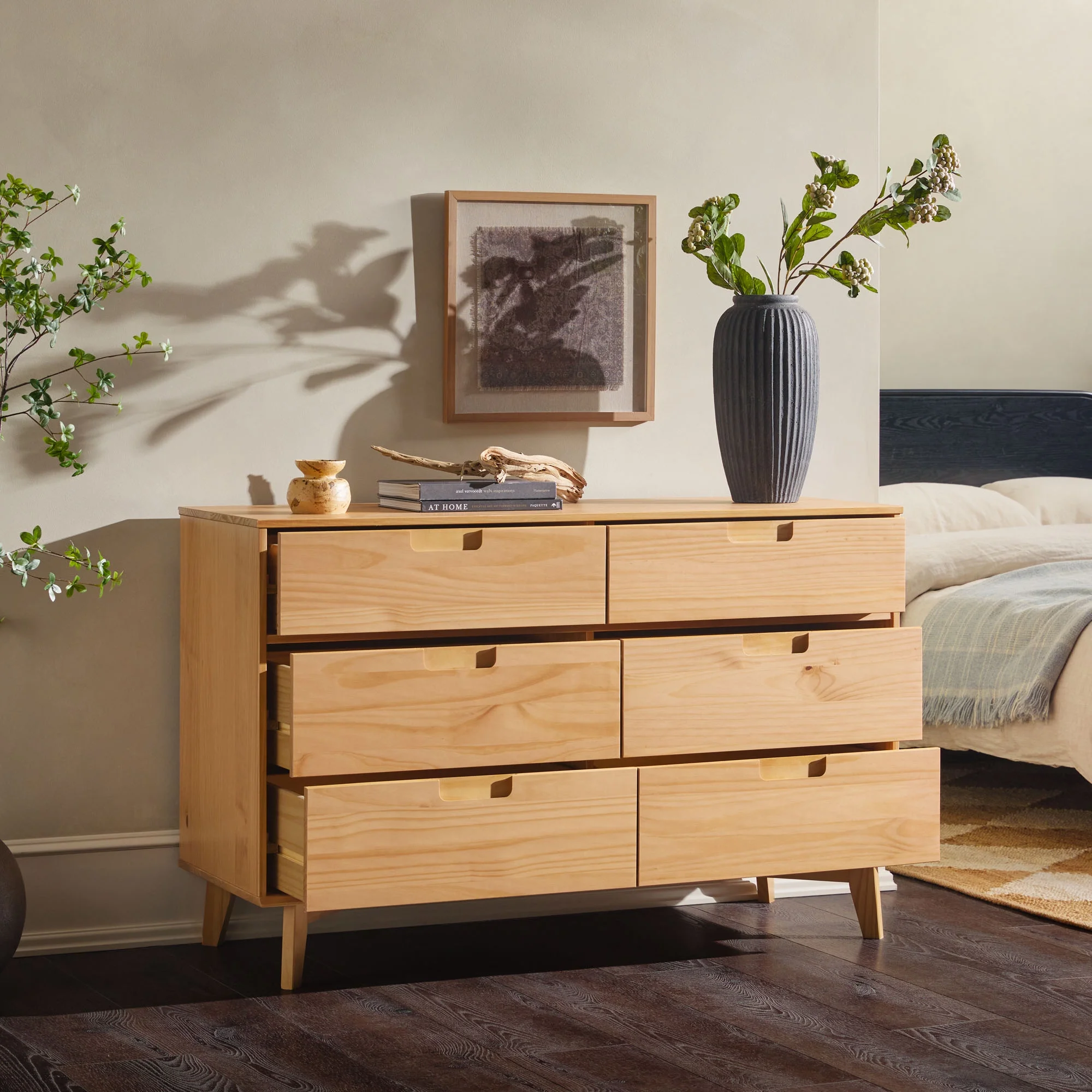 Walker Edison Sonoma 6-Drawer Solid Wood Caramel Dresser - Image 28