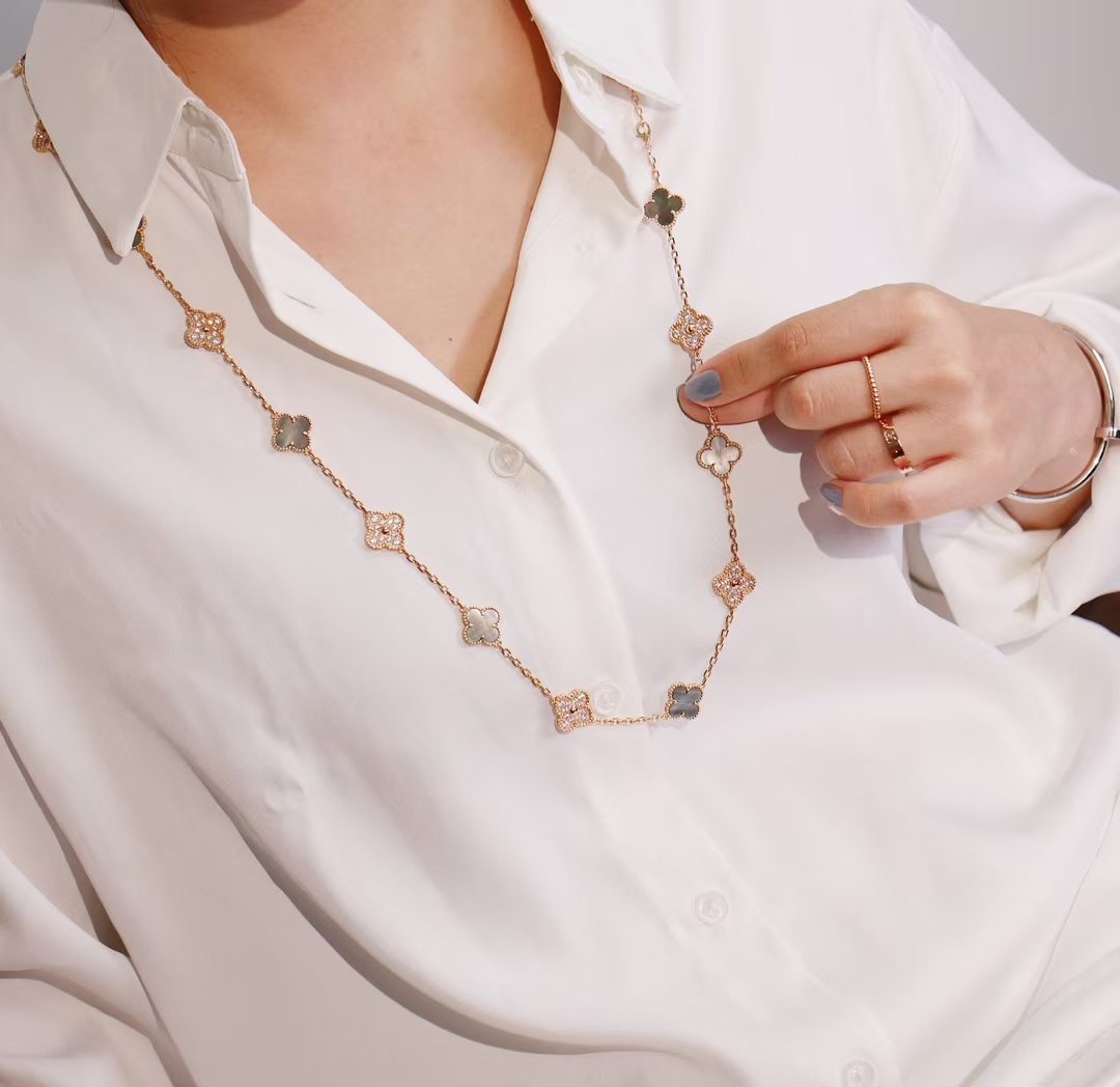 VCA Vintage Alhambra Long Necklace, 20 Motifs - Original Replica Club