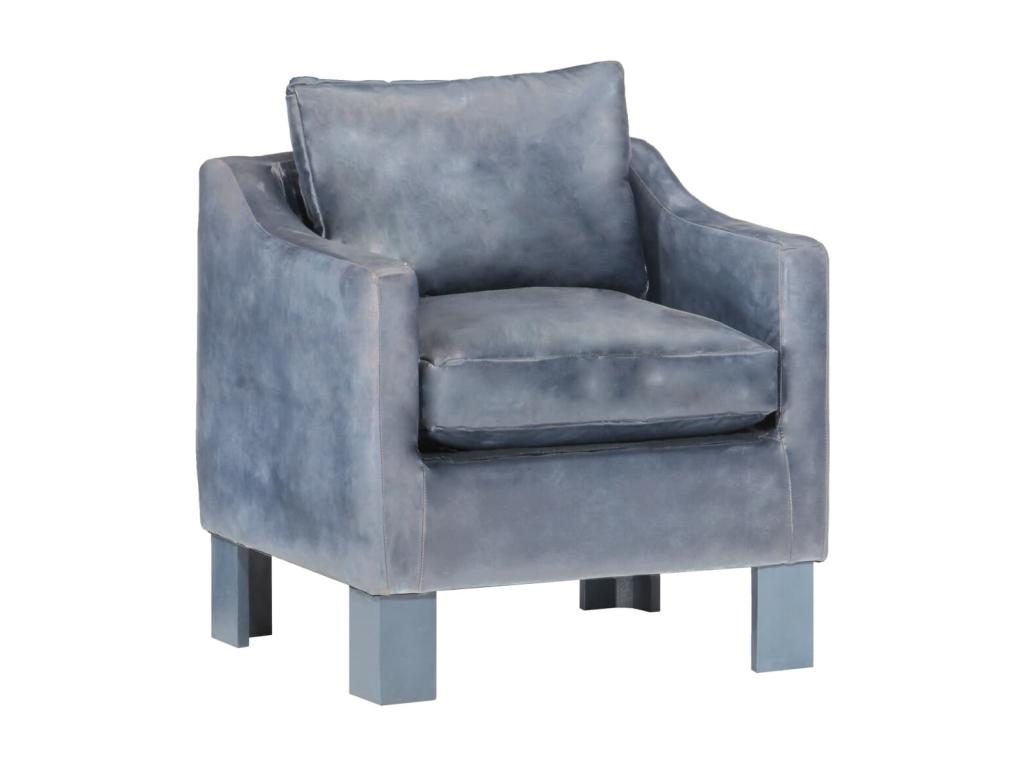 Sillón Gris Piel Auténtica
