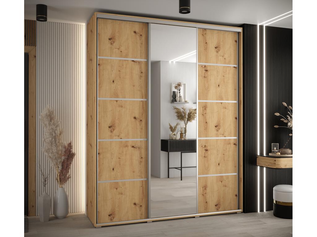 ARMARIO Hominor 5 DE PUERTAS CORREDERAS 235 - 2/180/45 3 puertas Artisan/Artisan/Plata