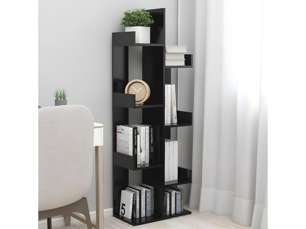 Armario de libros madera contrachapada negro 48x25 - 5x140 cm