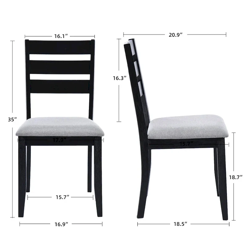 Set of 4 Slat Back Wooden Dining Chairs