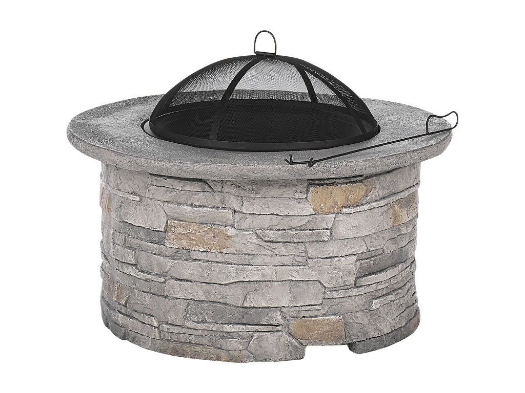Chimenea redonda gris claro TAMBORA