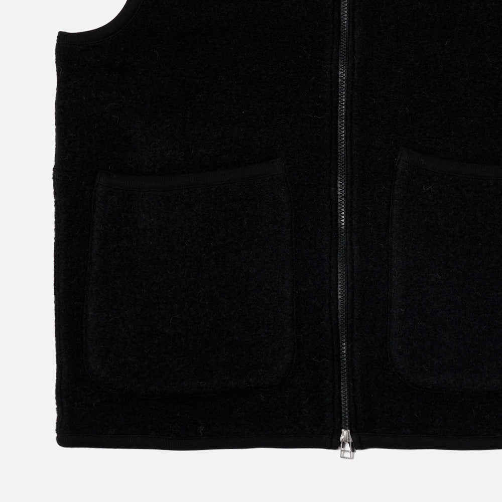 Universal Works - Veste Laine Zip - Noir