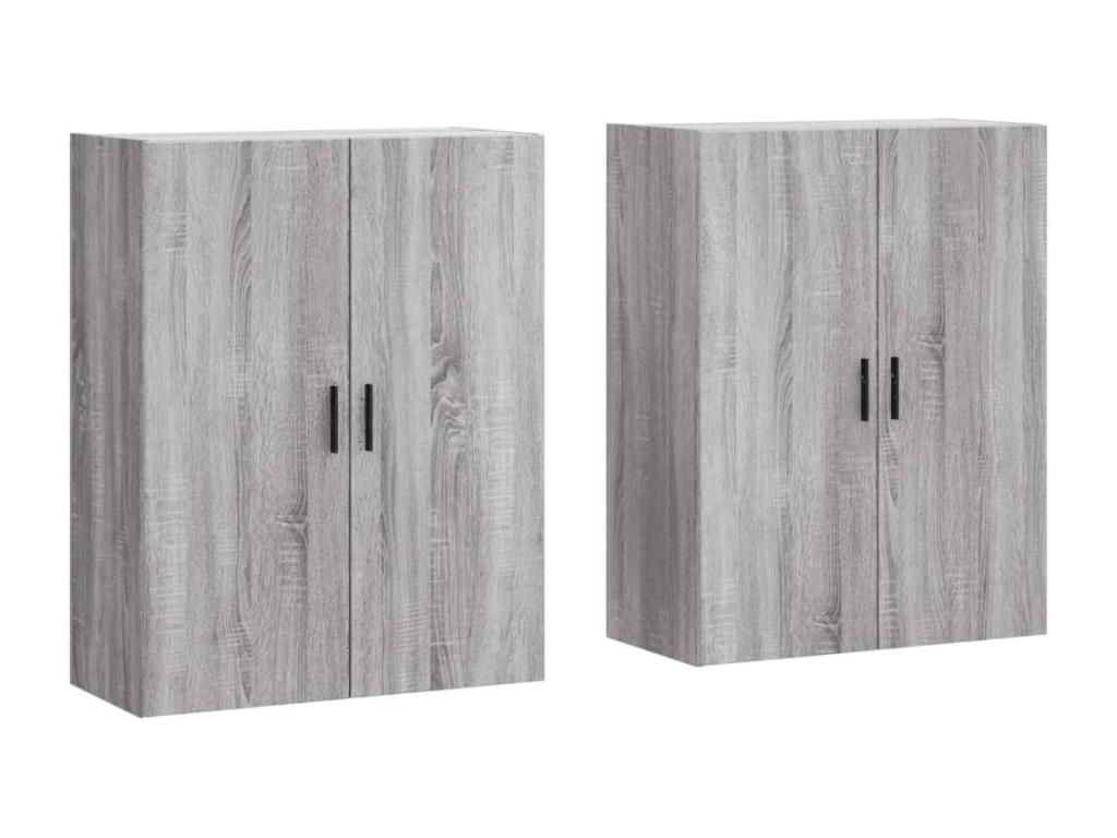 Armarios de pared 2 unidades gris Hominor 69 - 5x34x90 cm
