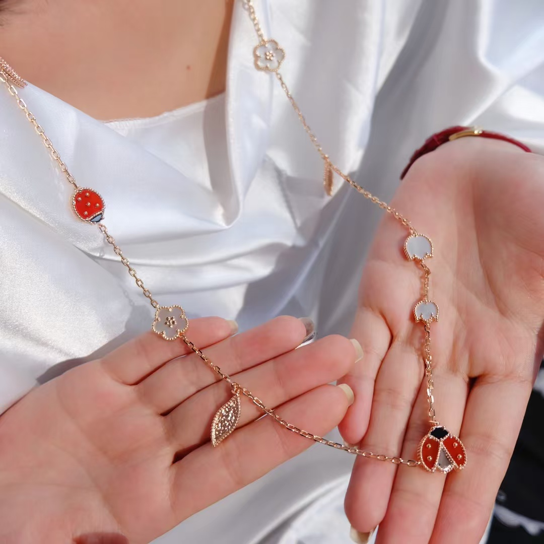 VCA Lucky Spring Long Necklace, 15 Motifs - Original Replica Club