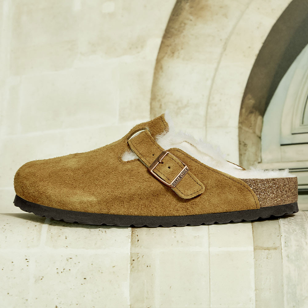 Birkenstock - Sabots Boston en Fourrure - Marron