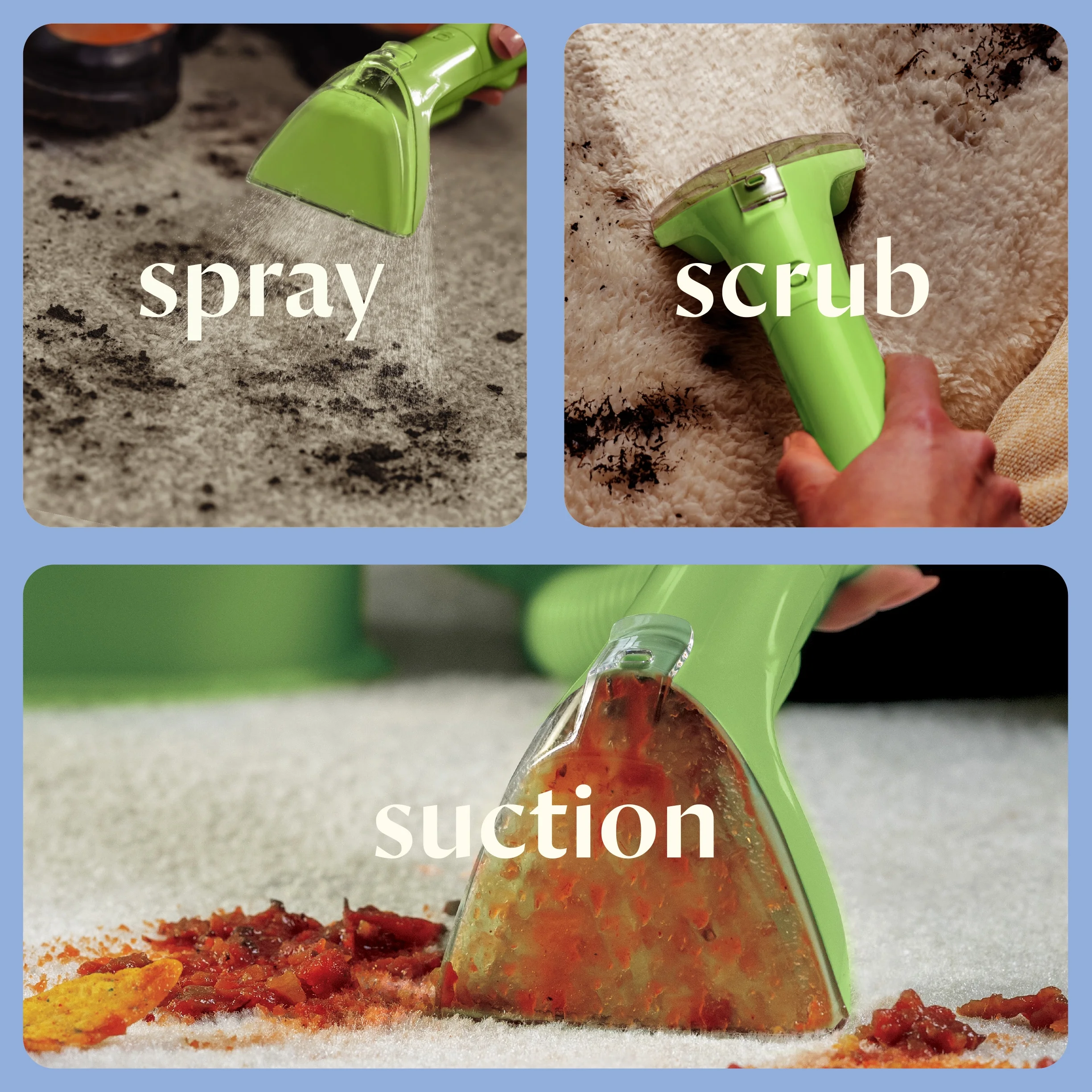 BISSELL Little Green Mini Portable and Upholstery Deep Cleaner, Car/Auto Detailer with 4" Tough Stain Tool and Little Green Trial Formula, 4095 - Image 4