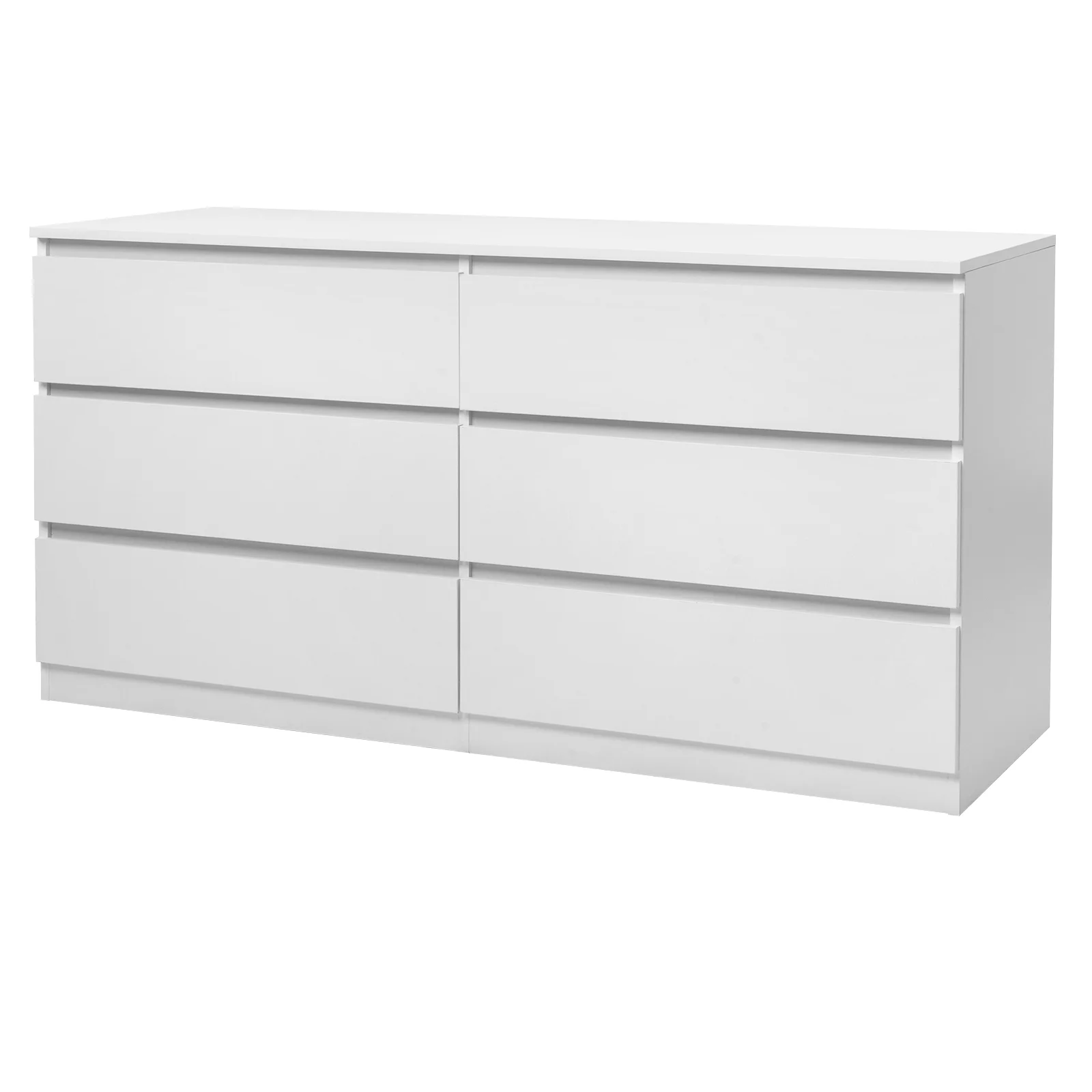 Ktaxon 6 Drawer Double Dresser Wood Dresser Storage Cabinet Drawer Organizer Chest Of Drawers, White - Image 18