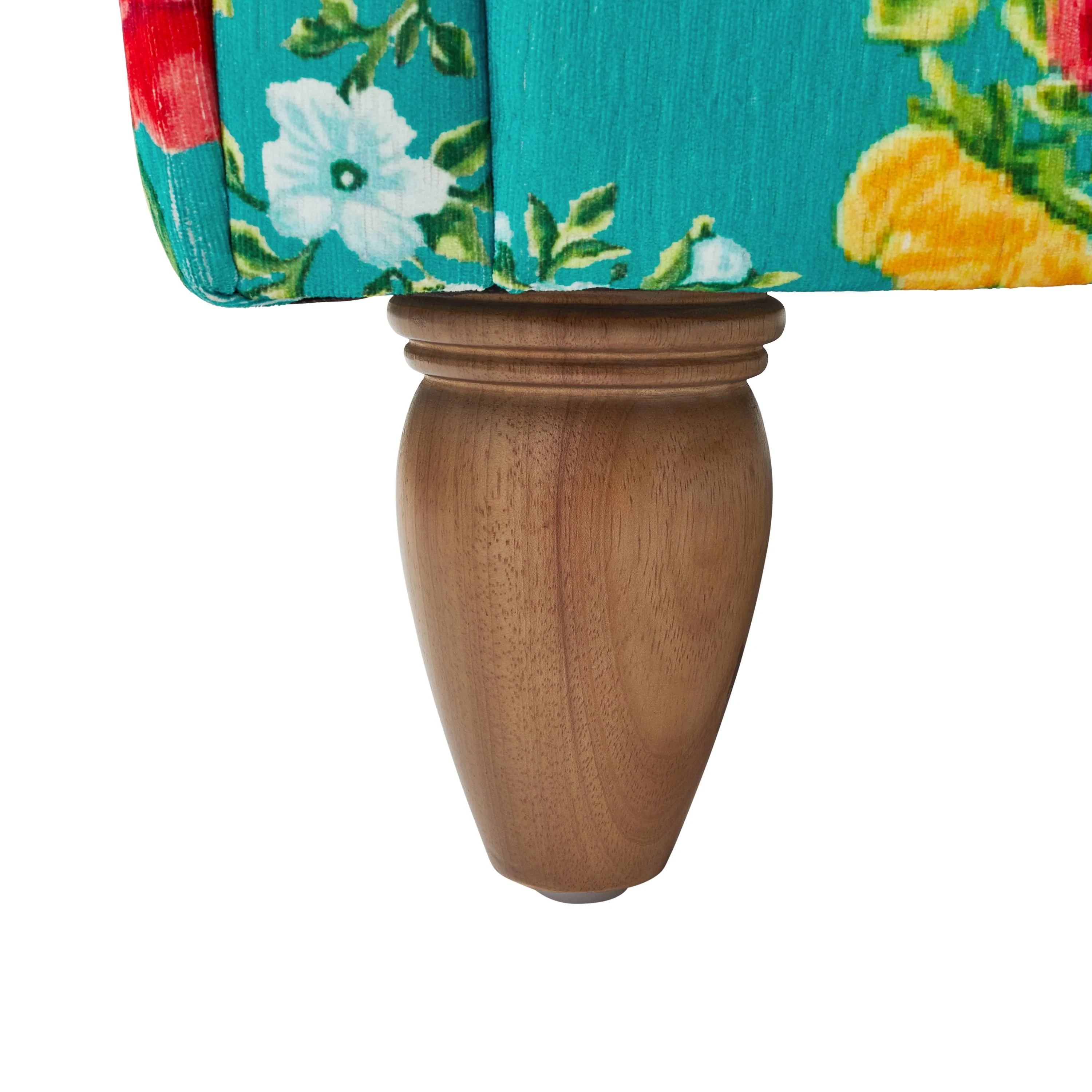 The Pioneer Woman Vintage Floral Low Back Fabric Accent Chair, Teal - Image 5