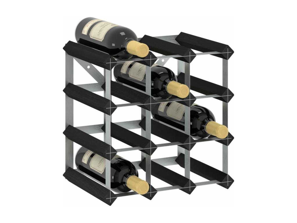 Botellero para 12 botellas madera maciza de pino negro