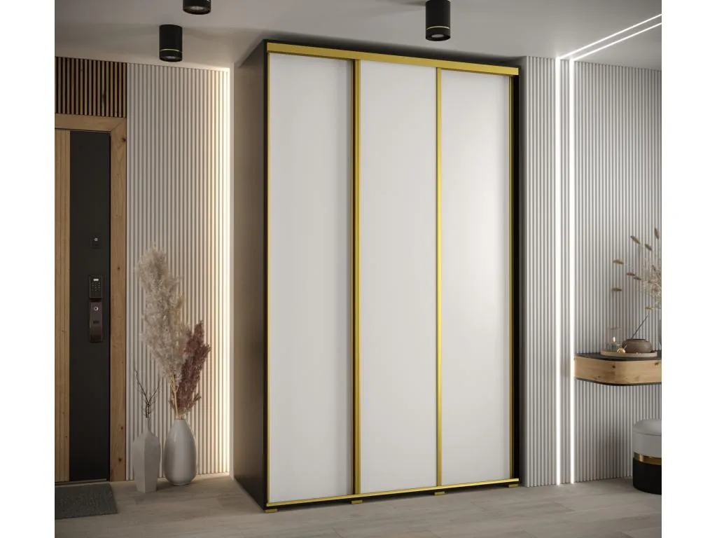 ARMARIO Decoencanto 1 DE PUERTAS CORREDERAS 235.2/160/45 3 puertas (Negro/Blanco/Oro)