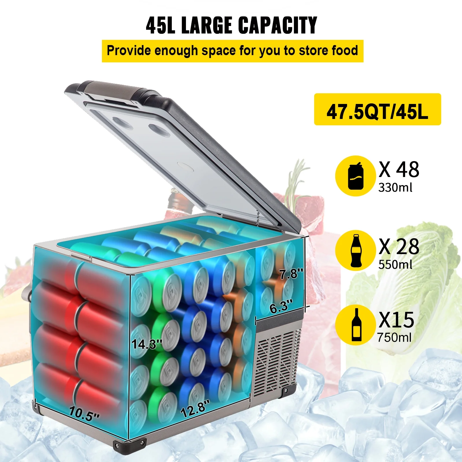 BENTISM 22L Portable Car Refrigerator, 23 Quart RV Fridge, 12/24V DC & 110-240V AC Vehicle Car Truck Boat Mini Electric Cooler for Driving Travel Fishing Outdoor and Home Use - Image 16