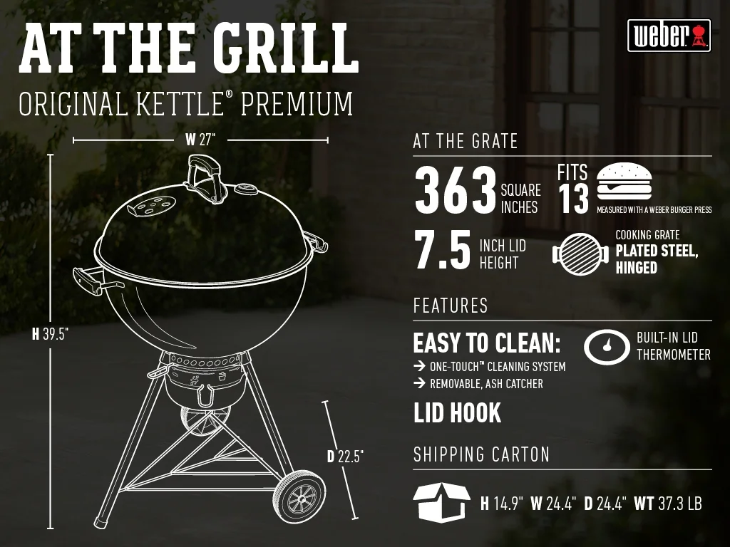 Weber Original Kettle Premium 22" Charcoal Grill - Image 5