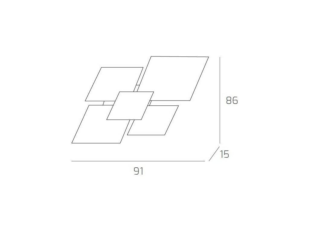 Plafón moderno 1088/90-BI Blanco Cristal 4xE27