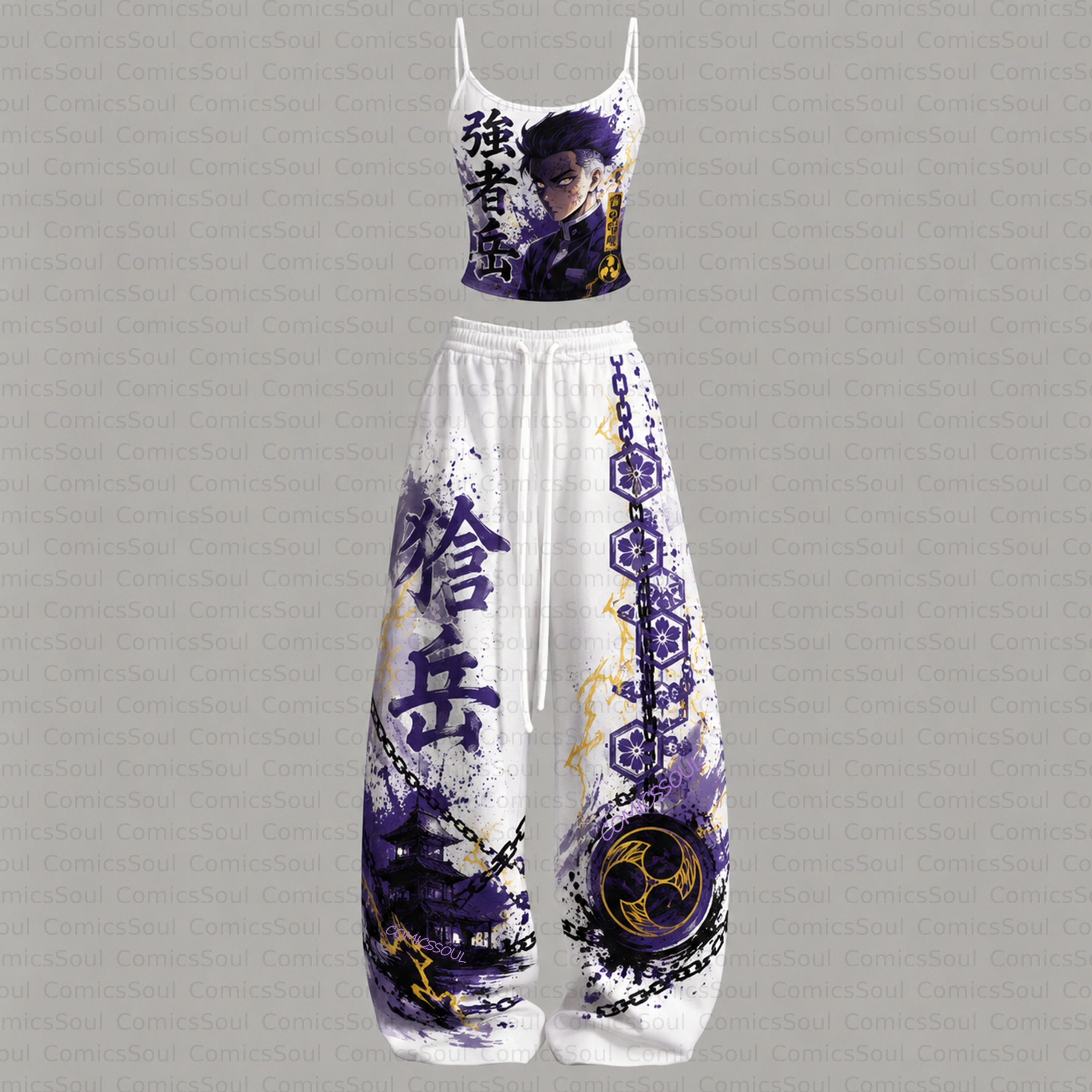 Demon Slayer Top & Elasticated Trousers Two-Piece Set