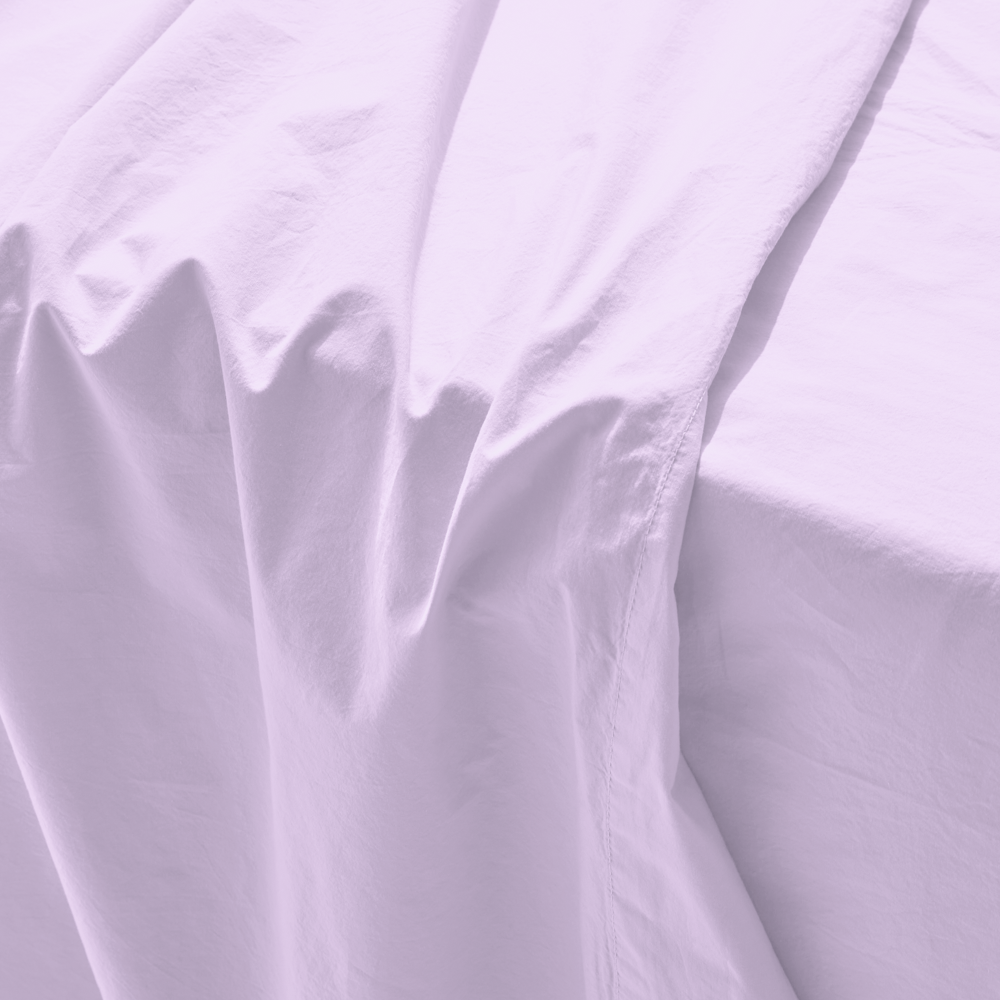 Drap plat en percale de coton - Lavande