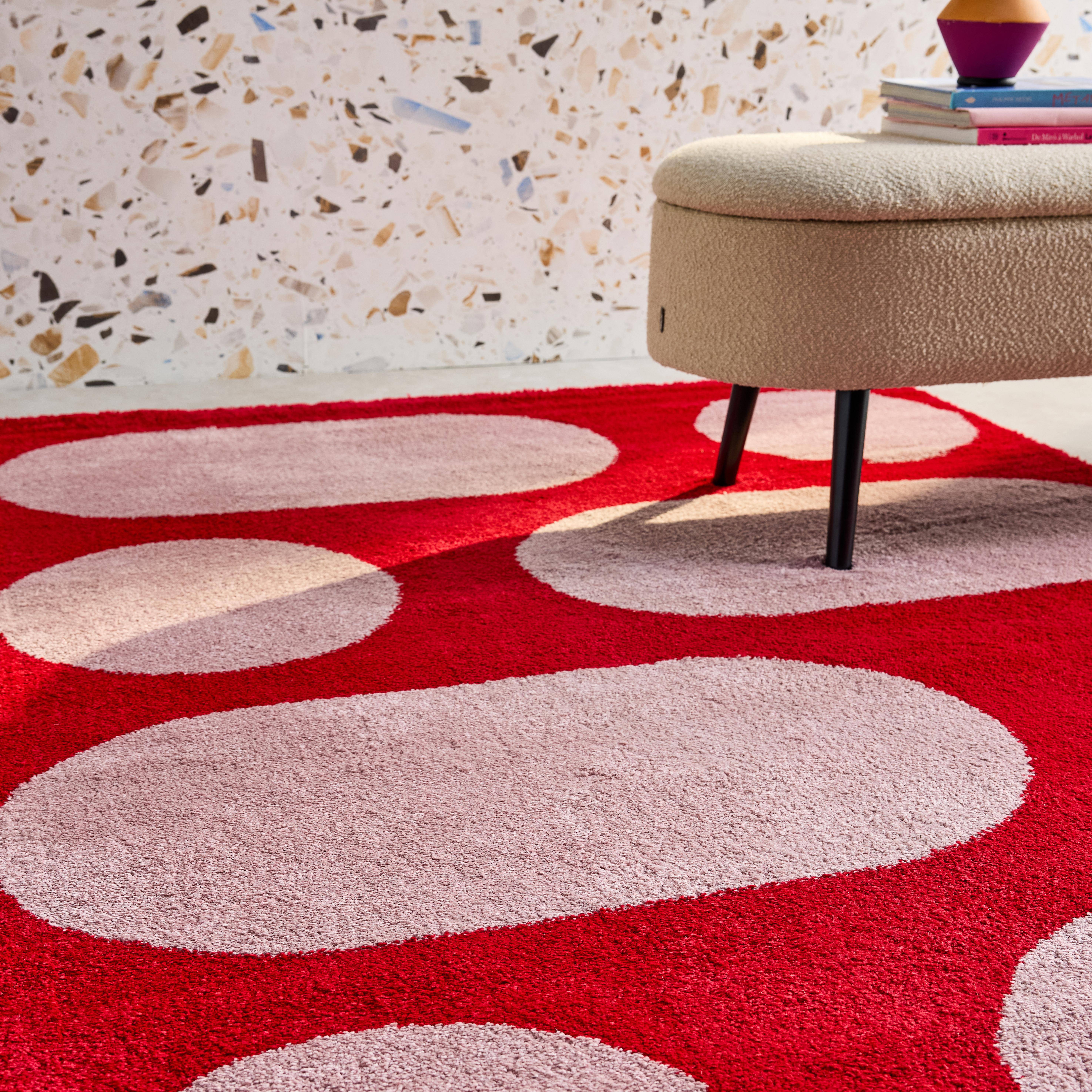 Joyce - Alfombra interior de diseño moderno, roja