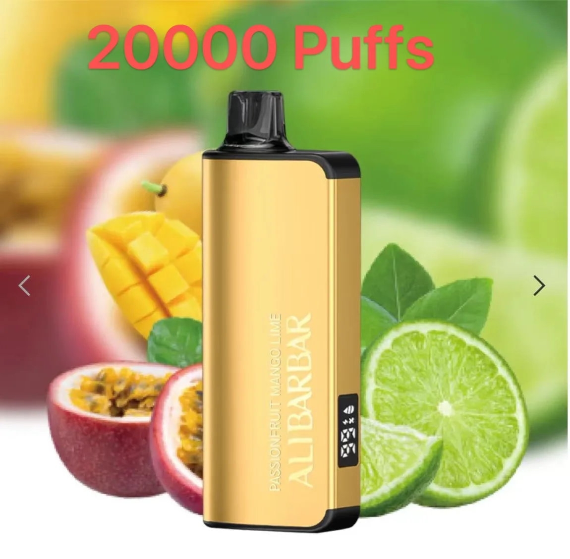 Passionfruit Mango Lime & Alibarbar Ingot 20000 Puffs 100% Nicotine-Free