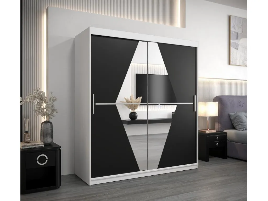 Armario Decoesp de puertas correderas 200/180/62 2 puertas (blanco/negro) ROAL37513