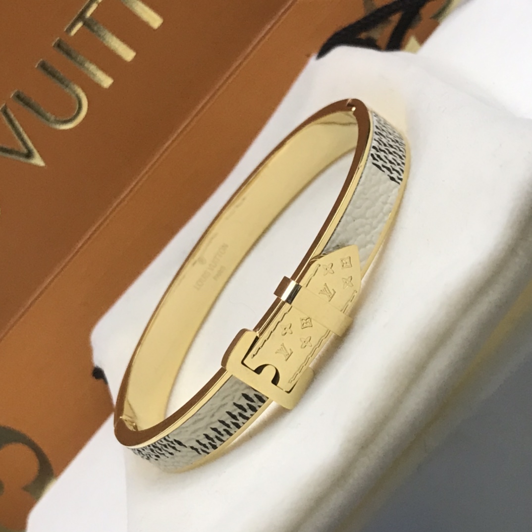 Louis Vuitton Leather Couple Bangle Bracelet - Original Replica Club