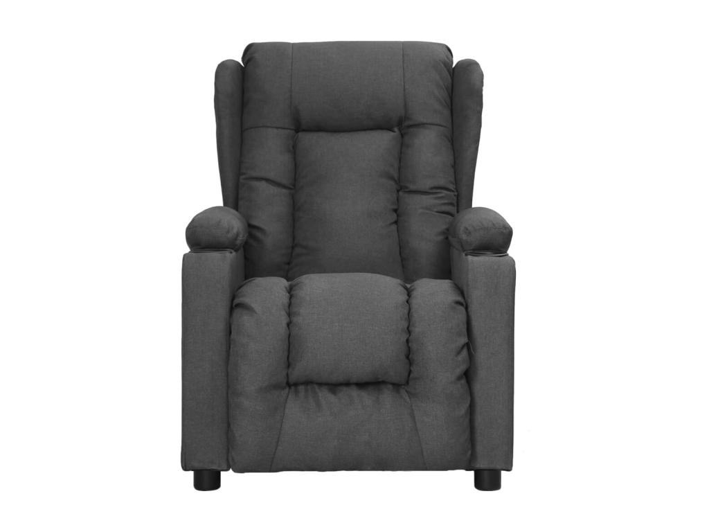 Sillón de masaje reclinable Tela gris oscuro